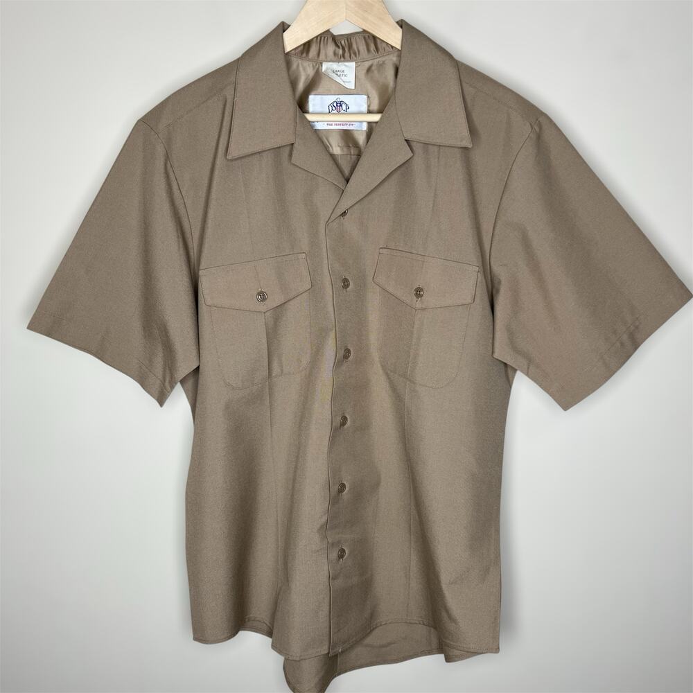 DSCP Quarterdeck Collection Work Shirt Large Mens Military Service Khaki Wool